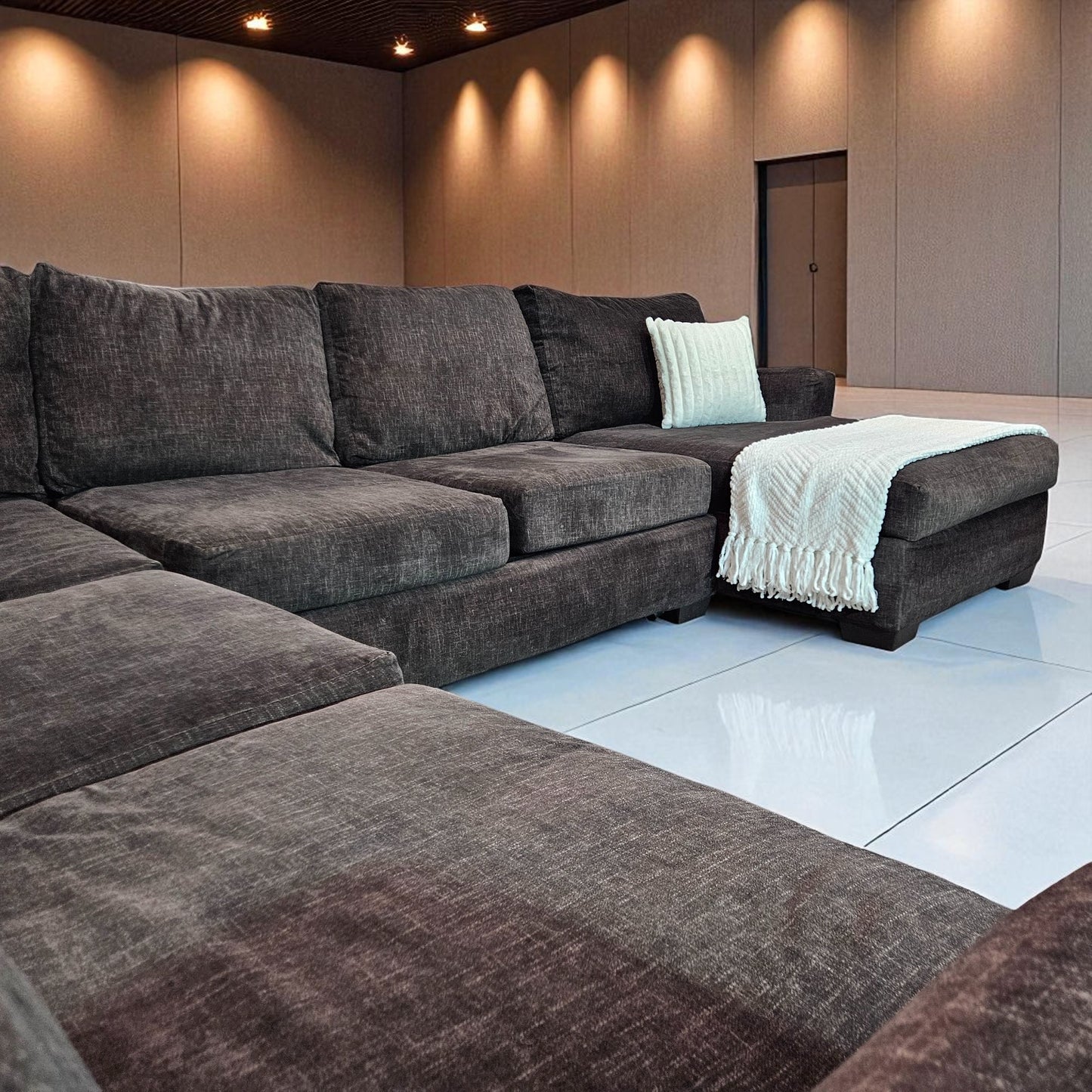 Dark Gray Fabric Sectional