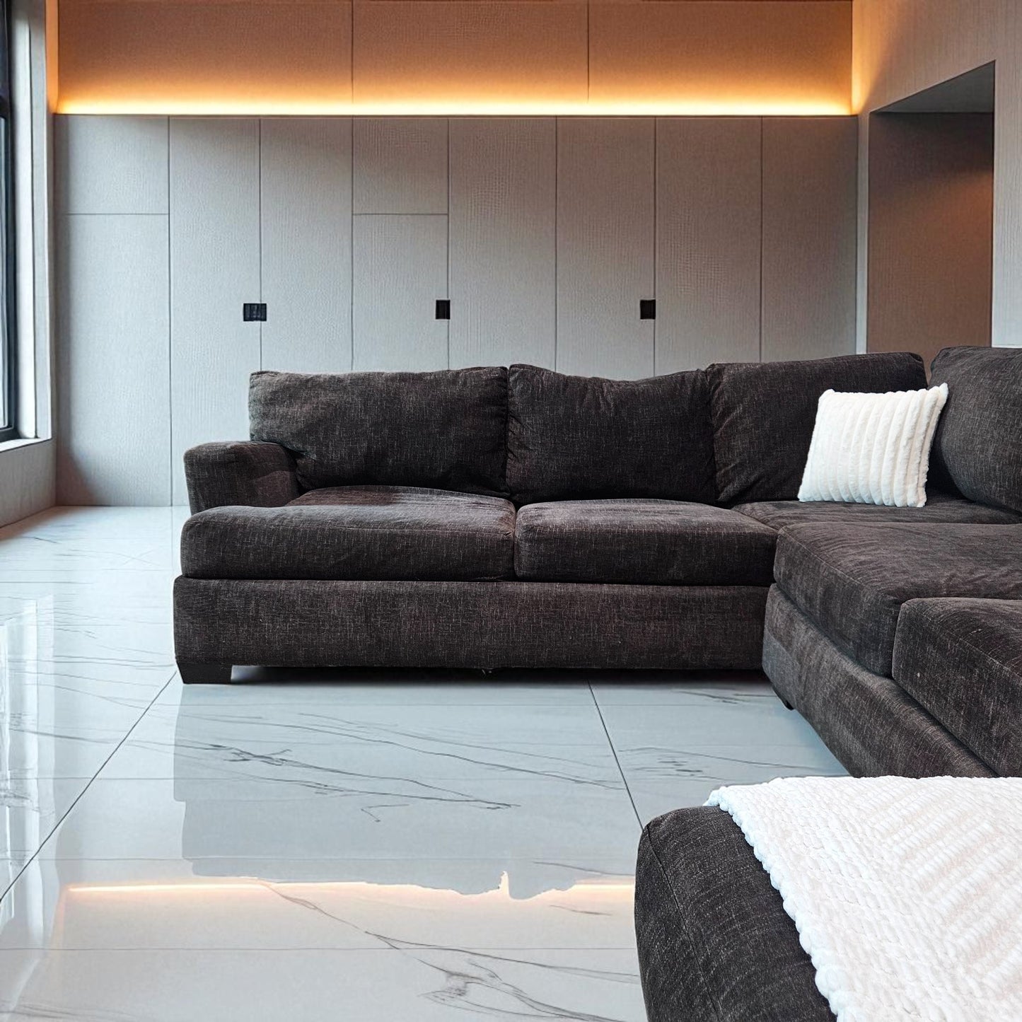 Dark Gray Fabric Sectional