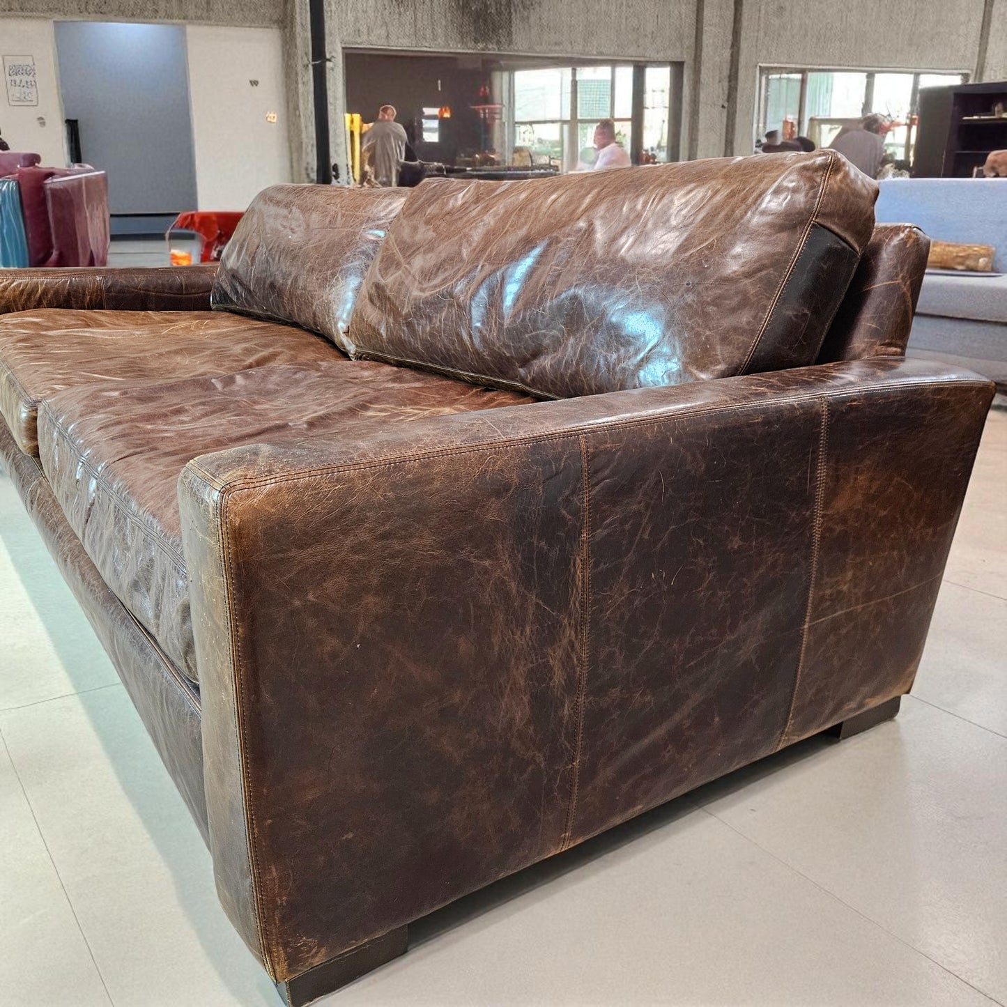Restoration Hardware Restoration Hardware 9' Maxwell Full Grain Leather Couch Sofa
