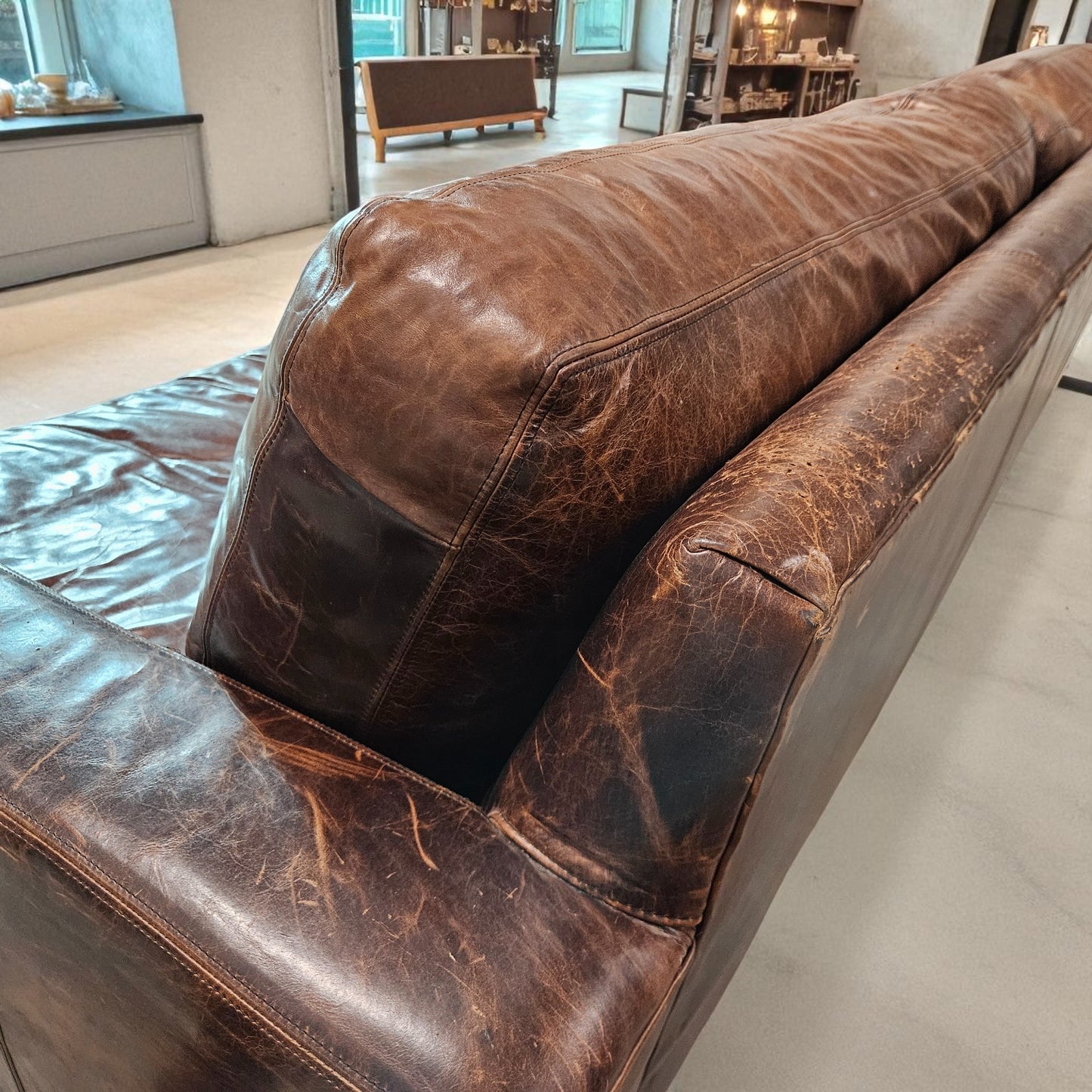 Restoration Hardware Restoration Hardware 9' Maxwell Full Grain Leather Couch Sofa