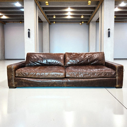 Restoration Hardware Restoration Hardware 9' Maxwell Full Grain Leather Couch Sofa