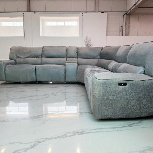 Gray Electric Recliner Sectional L Shape