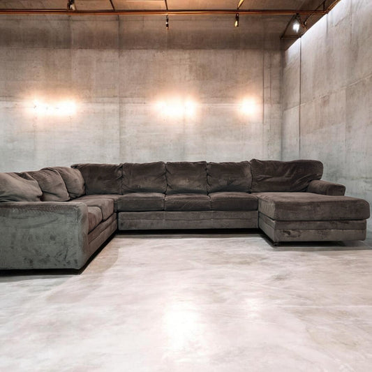 U Chaise Sectional Fabric Brown  Ashley's